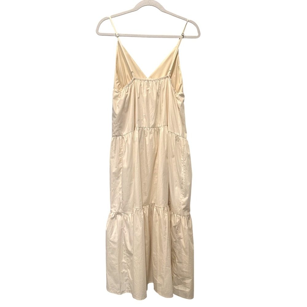 English Factory Womens Babydoll Tiered Maxi Dress Boho Cottage Sz S Cream V-Neck - Picture 4 of 11